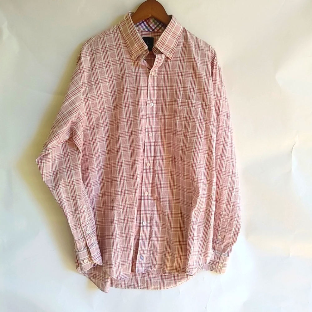 TailorByrd XL Fuchsia Lime Plaid Mens Shirt - Picture 1 of 7